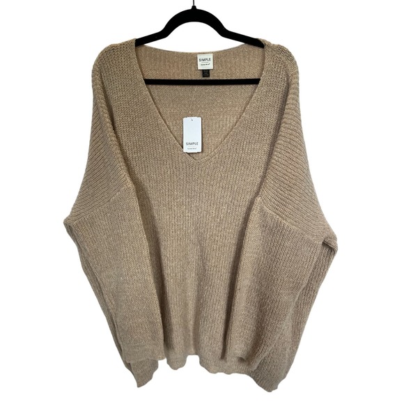 Simple Suzanne Betro Slouchy Mabled V-Neck Pullover Sweater Plus Size 1X/2X NWT - Picture 2 of 7